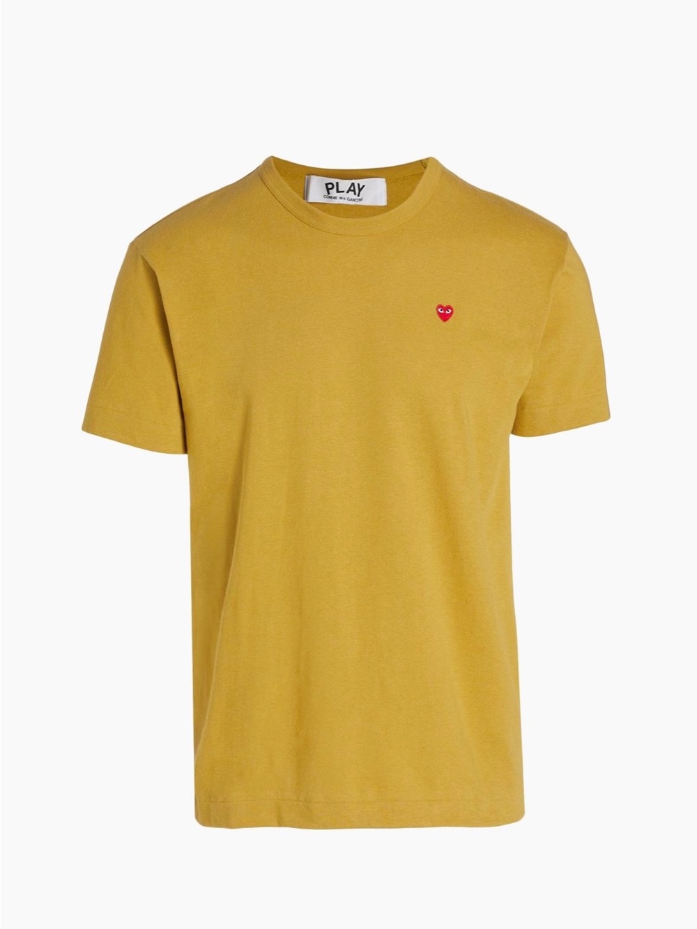 Comme des Garcons PLAY Yellow Crewneck T-Shirt with Red Heart Logo size S